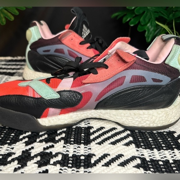 Rare Adidas ZONEBOOST Kaizam Multicolor Lace Up Basketball Shoes | Size 15 Men’s - Picture 6 of 9